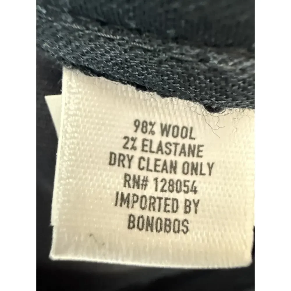 Bonobos Men's Italian Stretch Wool Athletic Dress Travel Work Pants Black 34x34